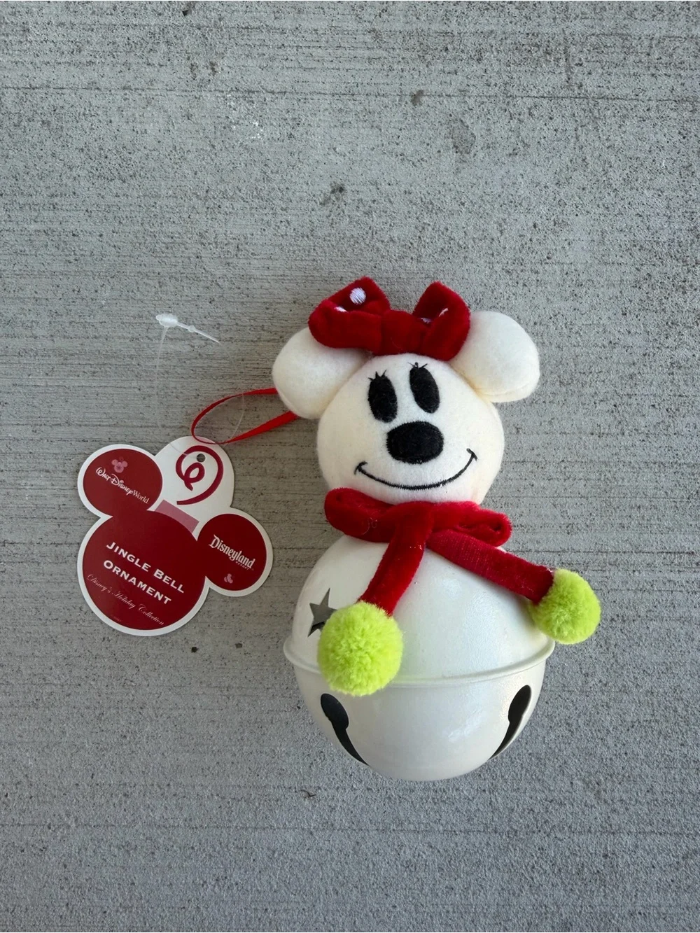 Disney Parks Minnie Mouse Jingle Bell Ornament Christmas Holiday Collection New
